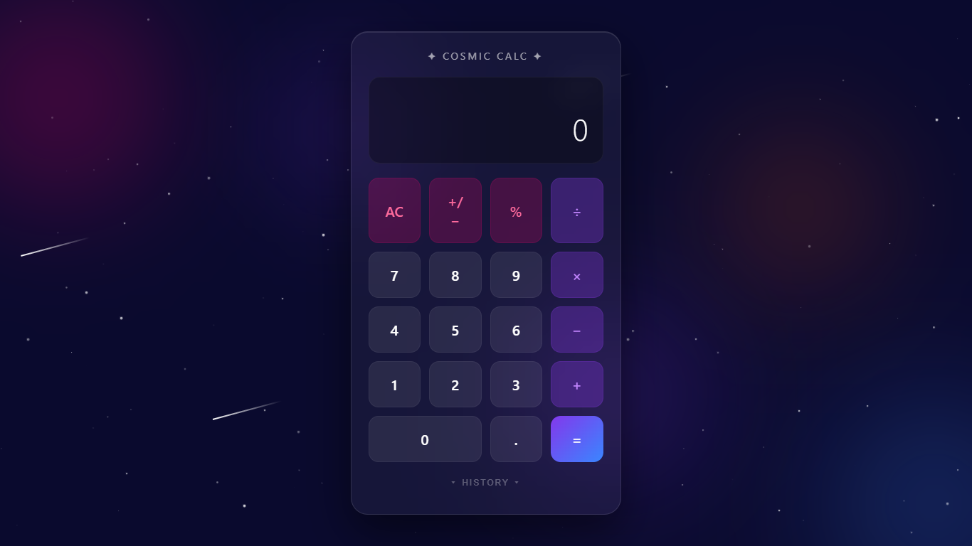 Code snippet preview for calculator project